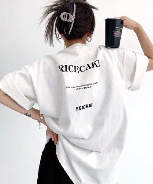 SHEENA（シーナ） tシャツ 半袖 バックメッセージプリントオーバー