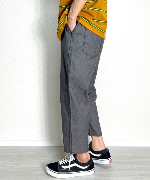 junhashimoto スラックス　パンツ　デニム調　3 SEERSUCKER EASY TUCK PANTS | junhashimoto（ジュンハシモト