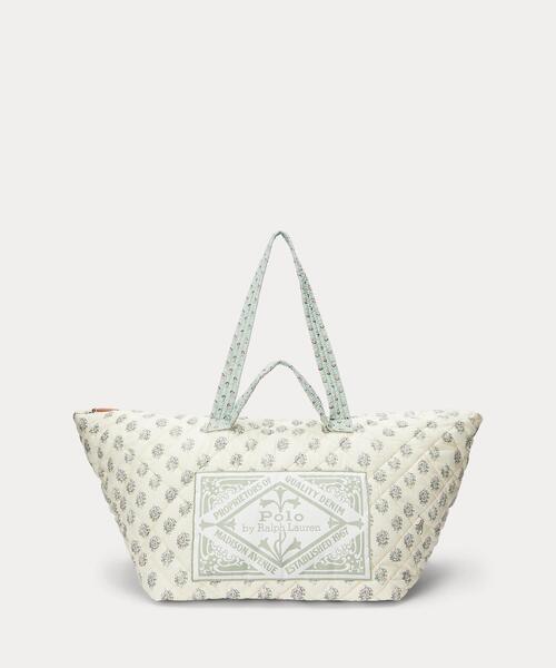 希少価値24SSRalph Laurenフローラルキルト・エキストララージトート 