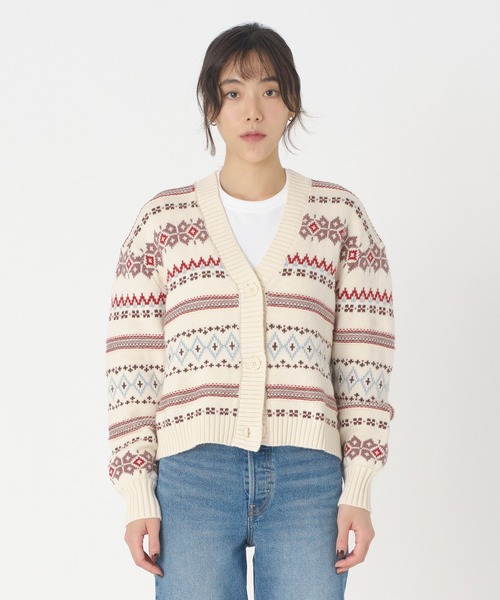 カーディガン Levi's/リーバイス GALA FAIRISLE カーディガン ベージュ HAYLEY レディース