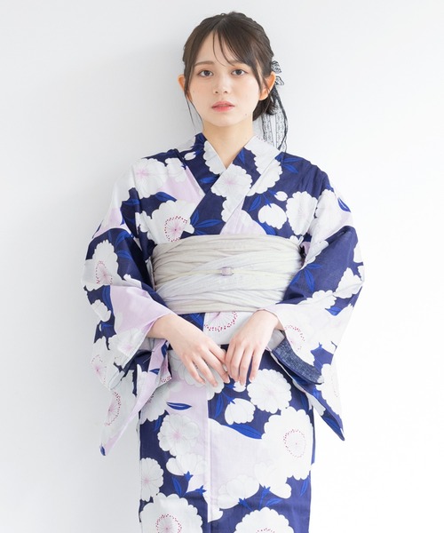 SOUBIEN 夏を彩るレディース浴衣2点セット （浴衣＋帯） セール】夏を彩るレディース浴衣2点セット （浴衣＋帯）（浴衣