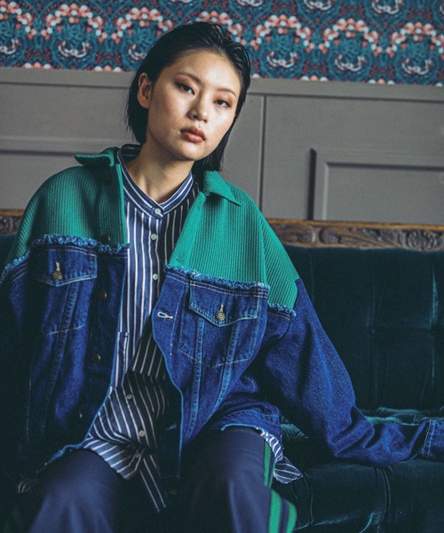 adidas ジャケット　プレミアムエッセンシャルデニムトラックトップ J/S アディダス プレミアム エッセンシャルズ デニム トラックトップ