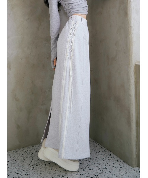 Darich（ダーリッチ） スカート レースアップスウェットロングスカート