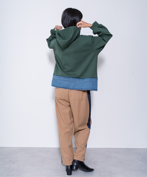 DOLLUPOOPS パーカー 「ZOZO限定商品」ヘムデニムボンティング