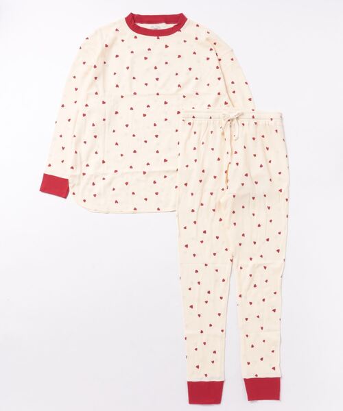 FRUIT OF THE LOOM パジャマ ルームウェア ハート柄ワッフル