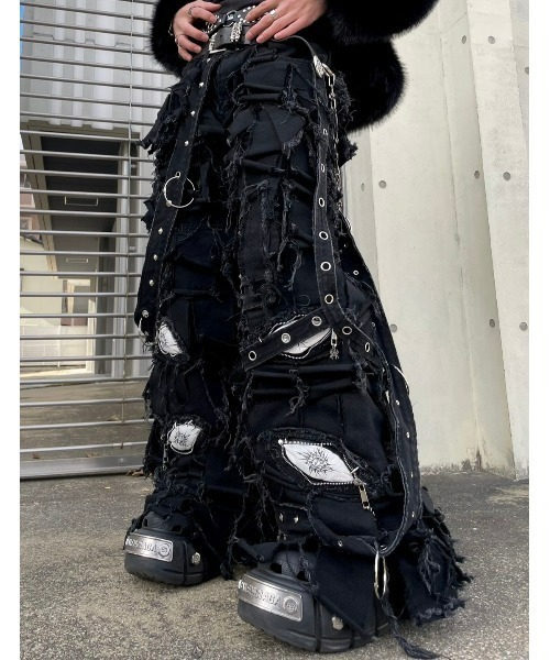 UNIZ ジーンズ 「UNIZ」BLACK MONSTER PANTS メンズ レディース
