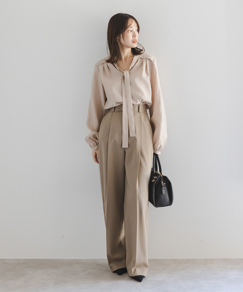 Noble - 新品未使用 シアーボウタイブラウス ノーブル NOBLE シアーカッセンボウタイブラウス （ネイビー