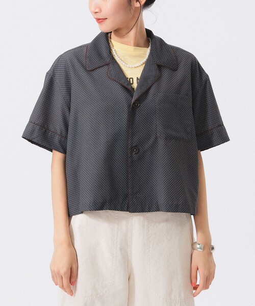 ブラウス シャツ ドット オープン カラー ショートスリーブ レディース BEAMS BOY ブラウス シャツ ドット オープン カラー ショート