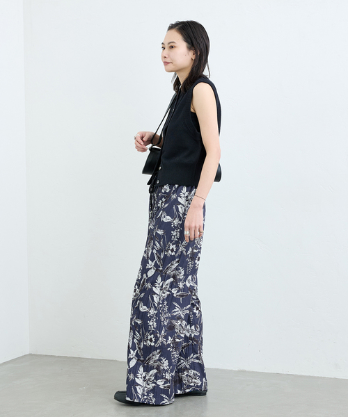 リーフ柄プリーツパンツ JOURNAL STANDARD パンツ リーフ柄プリーツパンツ レディース