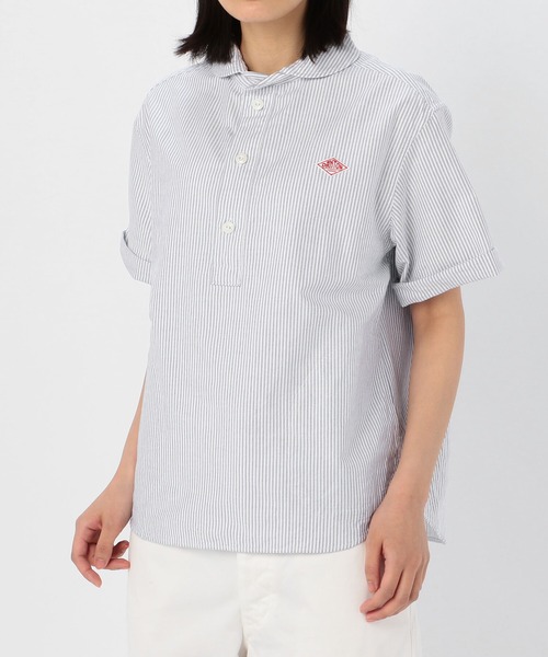 美品！ダントン半袖シャツ　36 Danton 「DANTON」 半袖シャツ 36 ブラウン レディース