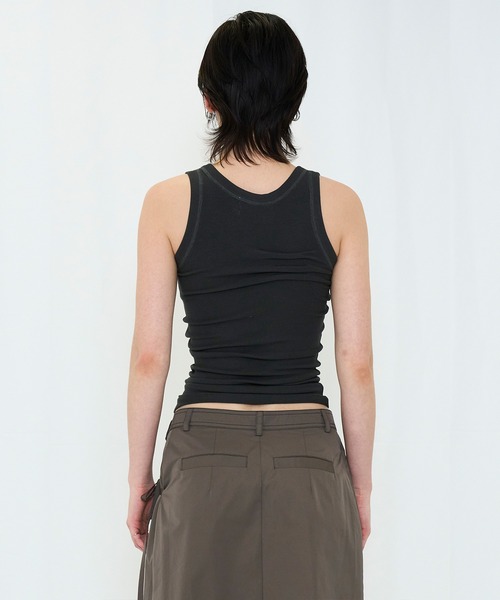 VIAVANDA タンクトップ ノースリーブ TUCK RIB TANK TOP