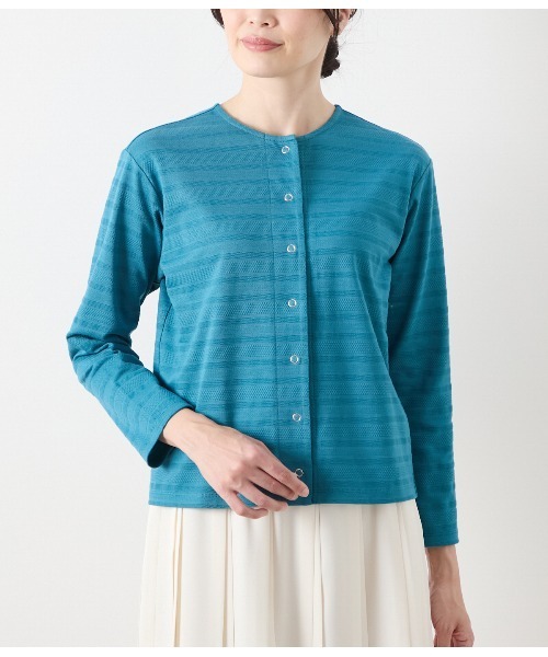 コットンポリエステルボーダー 前後2WAYカットソー NEWYORKER tシャツ コットンポリエステルボーダー 前後2WAY
