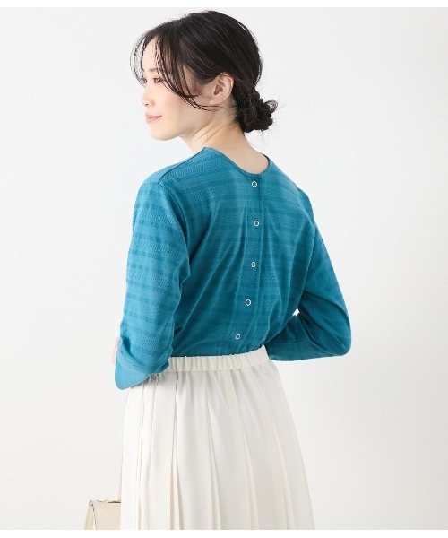 コットンポリエステルボーダー 前後2WAYカットソー NEWYORKER tシャツ コットンポリエステルボーダー 前後2WAY