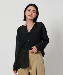 美品! B&Y UNITED ARROWS クレープ クルーネックカーディガン BEAUTY&YOUTH UNITED ARROWS カーディガン クレープ クルー