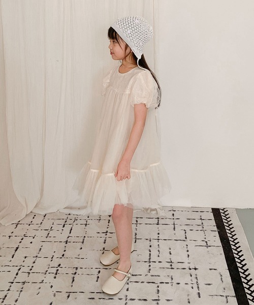 aiai Smoke shala dress 100cm リボン ドレス　キッズ 予約] Smoke shala dress | Mimiel
