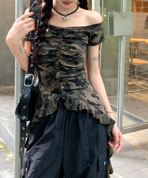 トップス Ay セール】FRONT ZIP LINKING TOPS フロント ジップ リンキング
