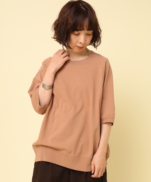 tシャツ M2462 コットンキュプラスウェットライクプルオーバー レディース