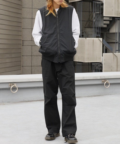 ミュージシャン babyl MA-1 REVERSIBLE VEST BLACK manipuri｜MA-1