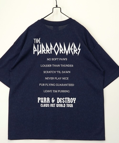 tシャツ 黒猫T ワイド トップス 半袖 グラフィック Tシャツ メンズ