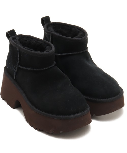 UGGファー付き ブラックスエード ショートブーツ JP23CM EU37 UGG Australia（アグオーストラリア） 「UGG」 ショートブーツ 23.0cm