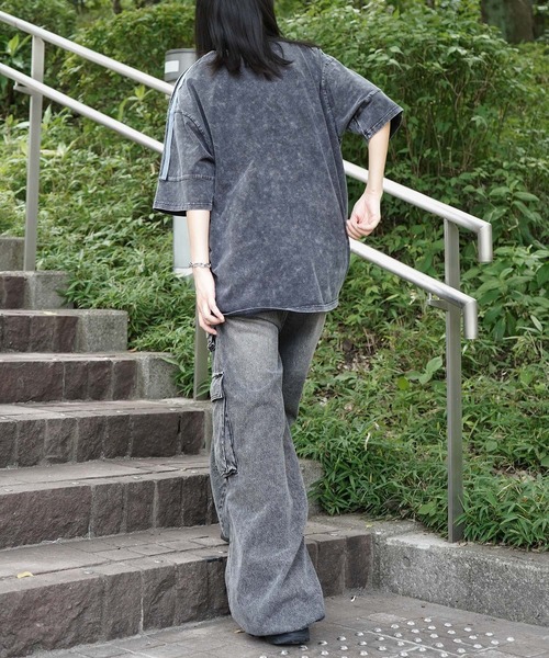 Tシャツ グラフィックプリント 刺繍 半袖 グレー レディース 古着 アメカジ ストリート Tシャツ グラフィックプリント 刺繍 半袖 グレー レディース 古着