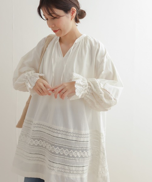 「URBAN RESEARCH DOORS」 長袖ブラウス MEDIUM オフホワイト レディース
