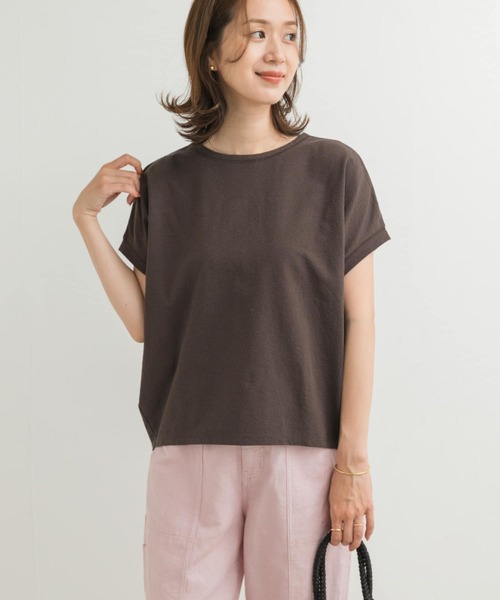 URBAN RESEARCH DOORS tシャツ リネンタッチBACKボタンプル