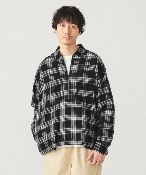 BEAMS（ビームス） シャツ ワイドフィット チェック プルオーバー