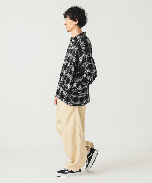 BEAMS（ビームス） シャツ ワイドフィット チェック プルオーバー