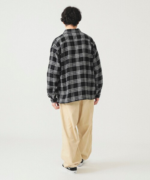 BEAMS（ビームス） シャツ ワイドフィット チェック プルオーバー