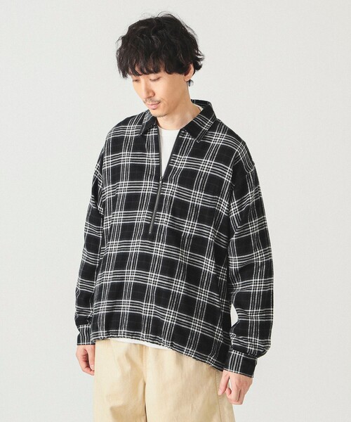 BEAMS（ビームス） シャツ ワイドフィット チェック プルオーバー