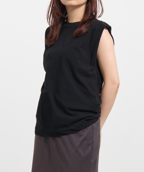ATON エイトン☆ノースリーブ タンクトップ 60 FRESCA 黒 01 FRESCA SINGLE JERSEY | TANK TOP – ATON | エイトン