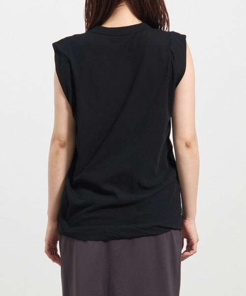 ATON エイトン☆ノースリーブ タンクトップ 60 FRESCA 黒 01 ATON（エイトン） tシャツ 「ATON/エイトン」FRESCA SINGLE JERSEY