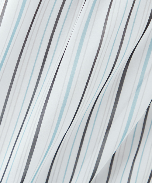 「A/C DESIGN BY ALPHA CUBIC」 半袖ブラウス M ライトグレー レディース_画像8