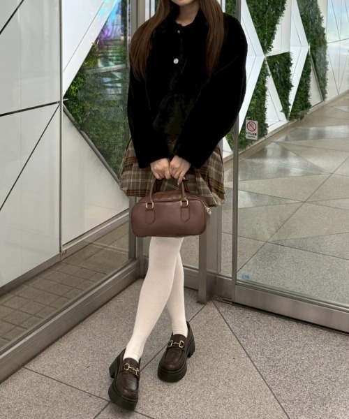 continuer de NICE CLAUP ブルゾン アウター キラキラ釦ファーブルゾン