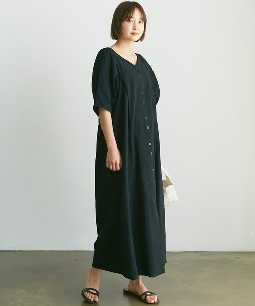 「LAVEANGE」 半袖ワンピース M ブラック レディース_画像3