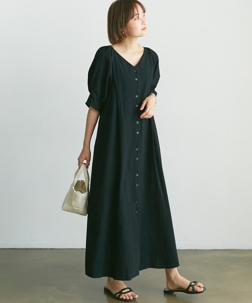 「LAVEANGE」 半袖ワンピース M ブラック レディース_画像4