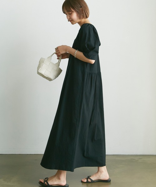 「LAVEANGE」 半袖ワンピース M ブラック レディース_画像6