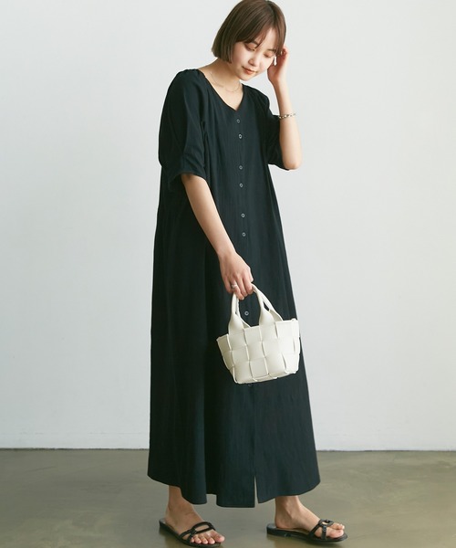 「LAVEANGE」 半袖ワンピース M ブラック レディース_画像7