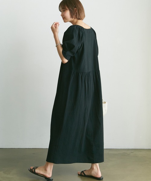 「LAVEANGE」 半袖ワンピース M ブラック レディース_画像8