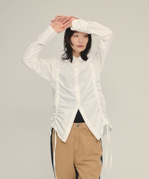 ブラウス シャツ 「eL」Drawstring Shirring Shirts/593300 レディース