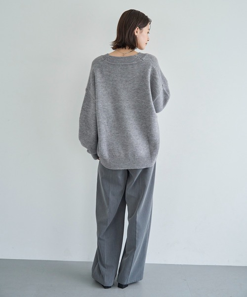 meilmada ニット セーター ディープVネックニットプルオーバー