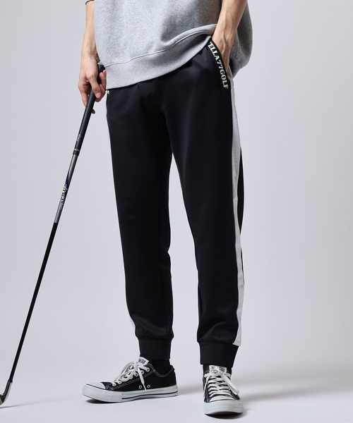 ご予約済みのお品です STELLA77GOLF パンツ 蛍光カラーゴルフジョガーパンツ/ラインパンツ