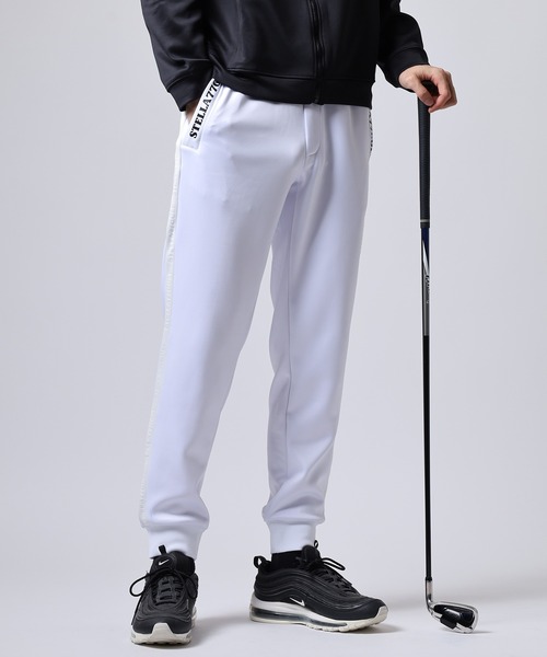 STELLA77GOLF パンツ 蛍光カラーゴルフジョガーパンツ/ラインパンツ