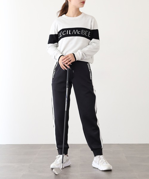 STELLA77GOLF パンツ 蛍光カラーゴルフジョガーパンツ/ラインパンツ