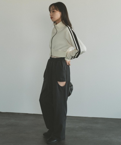 「VANNIE U」 スウェットパンツ S アイボリー レディース_画像4