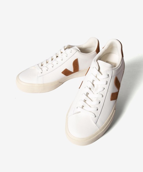 CCロゴ　スニーカー　ホワイト　ベージュ　ブラック　38 VEJA（ヴェジャ） スニーカー VEJA CAMPO CHROMEFREE LEATHER SNEAKER