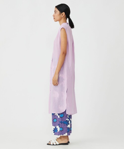 「MACPHEE」 シャツワンピース 36 ラベンダー レディース_画像3