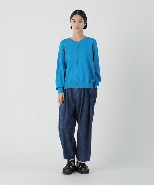 zucca 2way コットンセーター/ニットカーディガン ブルー zucca 2way コットンセーター/ニットカーディガン ブルー