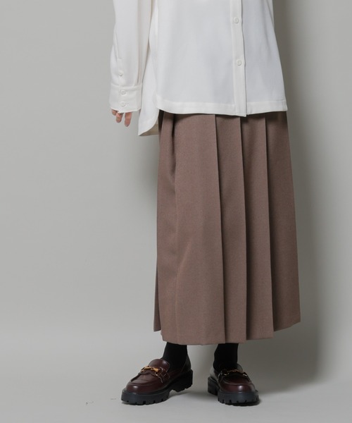 NANO universe（ナノ・ユニバース） スカート ワイドプリーツロング